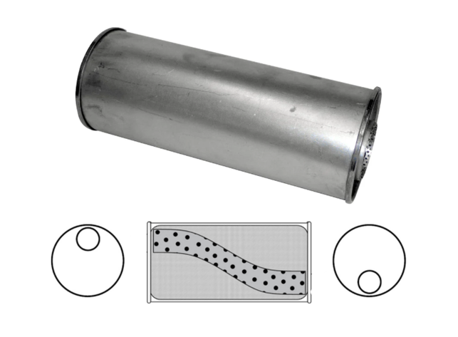 6" Round, 16" Long, 2 1/2" Offset/Offset - Megaflow