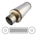 6" Round, 14" Long, 3 1/2", C/C, Mega Power, 409 Stainless