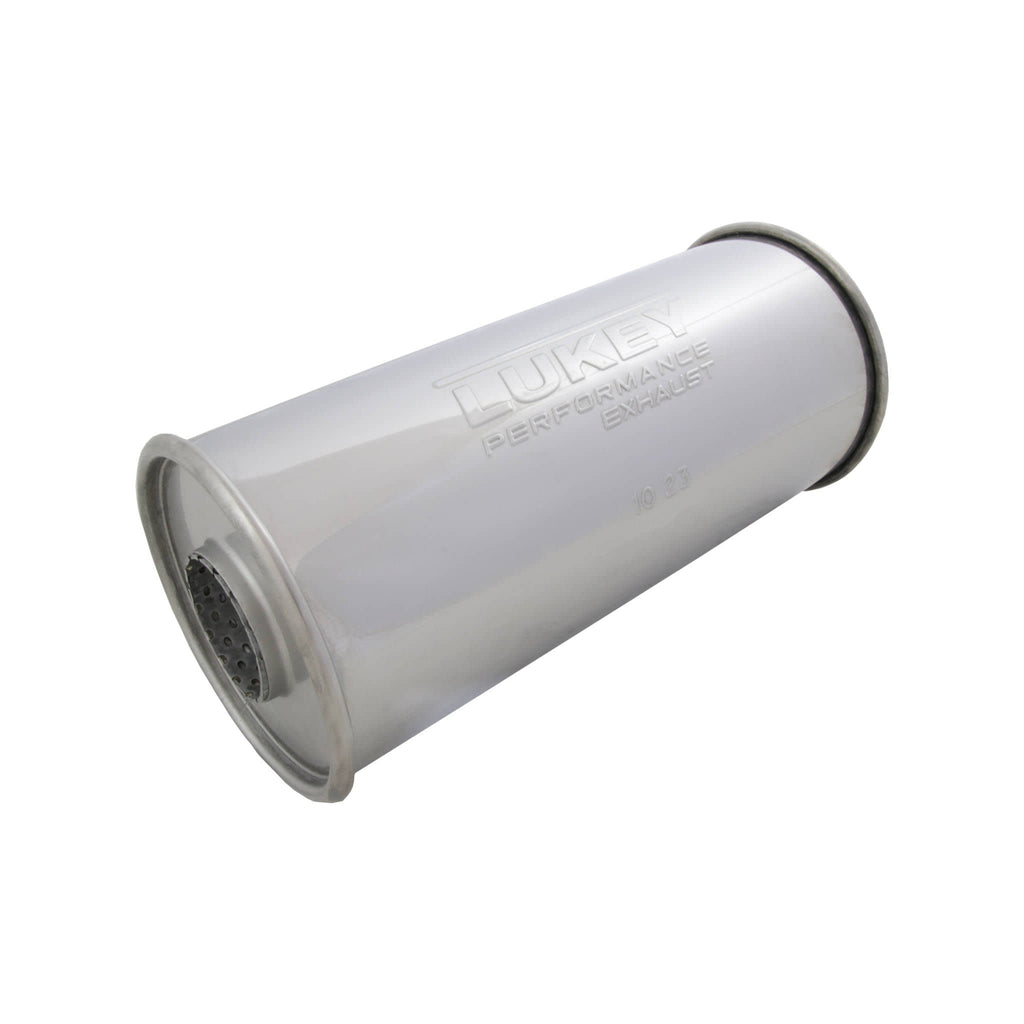 3" Inlet 5" Round 12" Long Megaflow Lukey Muffler 430 Stainless Steel