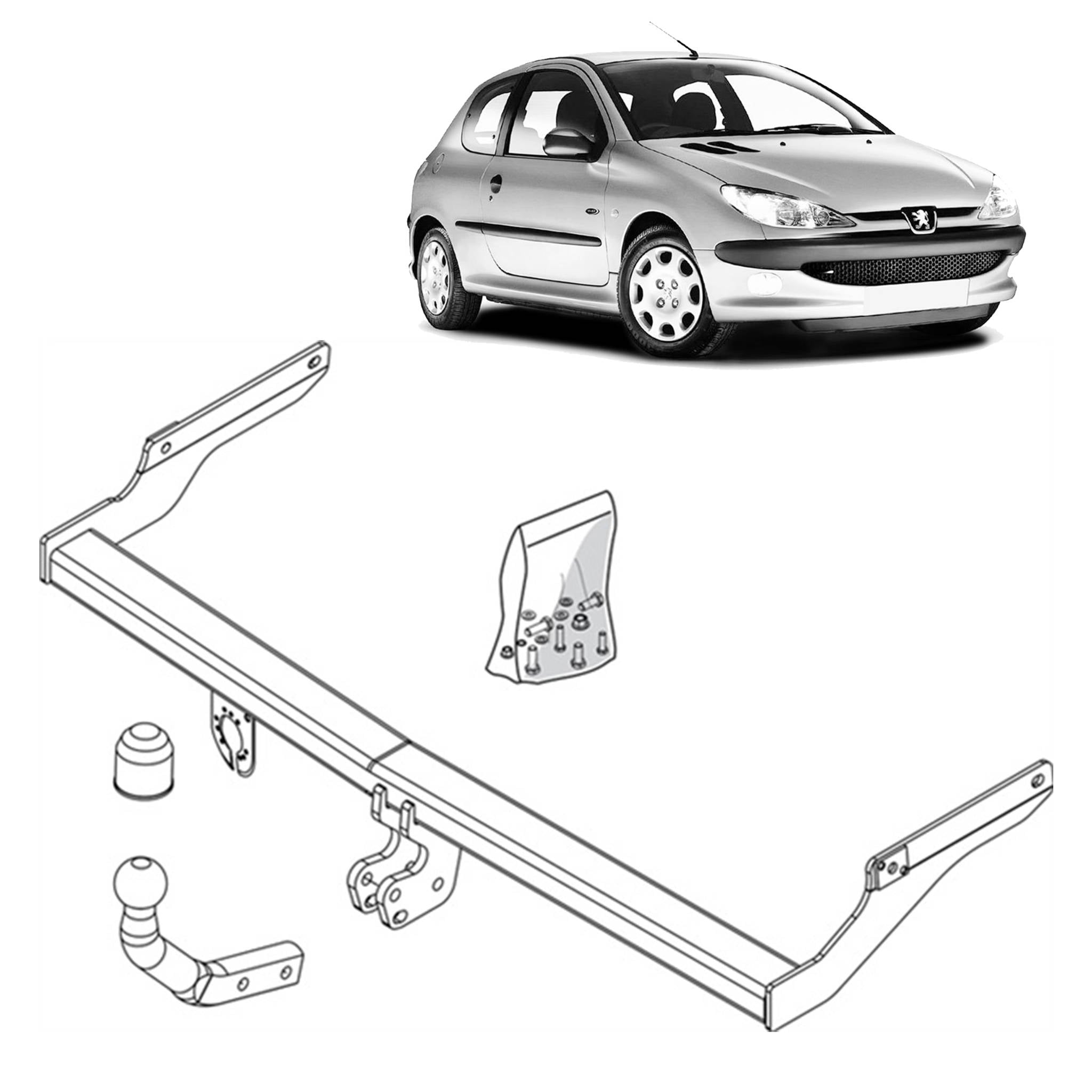 Brink Towbar European for Peugeot 206 (09/1998 - 12/2007)