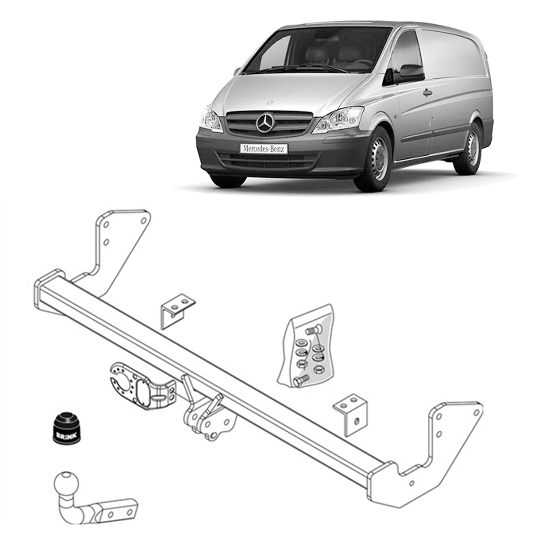 Brink Towbar European for MERCEDES-BENZ Vito (09/2003 - 02/2015), Vito / Mixto (09/2003 - 02/2015), Valente (09/2003 - 02/2015)