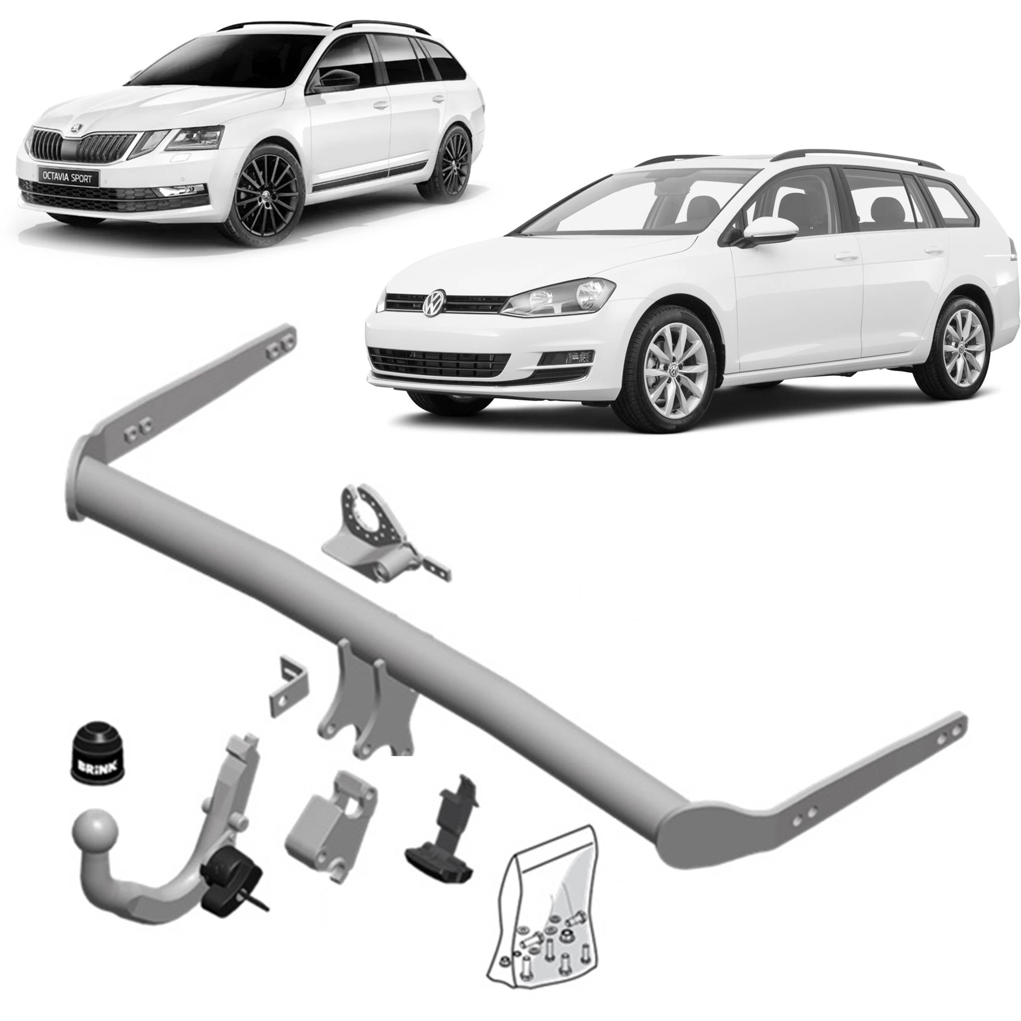 Brink Towbar European for Volkswagen Golf (07/2009 - on), Skoda Octavia (01/2021 - on), Skoda Octavia (06/2020 - on), Skoda Octavia (11/2012 - on)