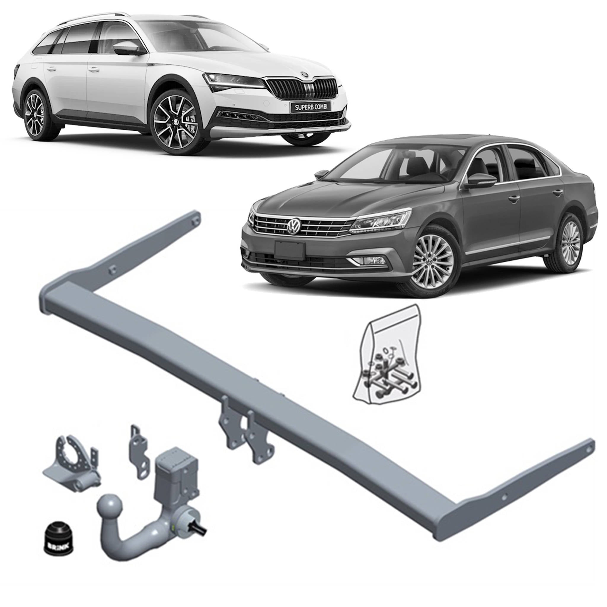 Brink Towbar European for Skoda Superb (03/2015 - on), Volkswagen Passat (08/2014 - on)