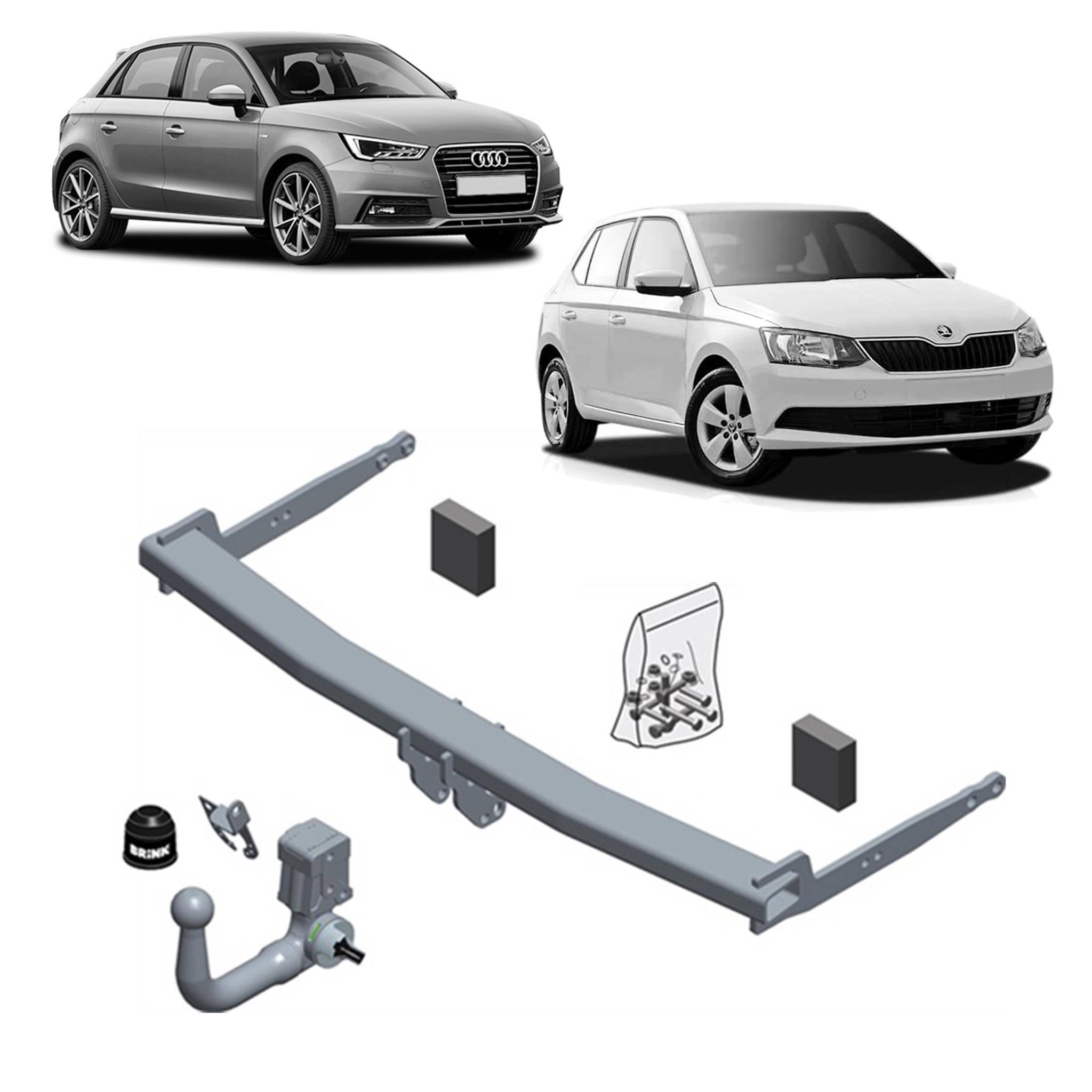 Brink Towbar European for Audi A1 (05/2010 - on), Audi A1 (06/2012 - 10/2018), Skoda Fabia (03/2010 - on), Skoda Fabia (08/2014 - 04/2017), Skoda Fabia (01/2007 - 12/2014)