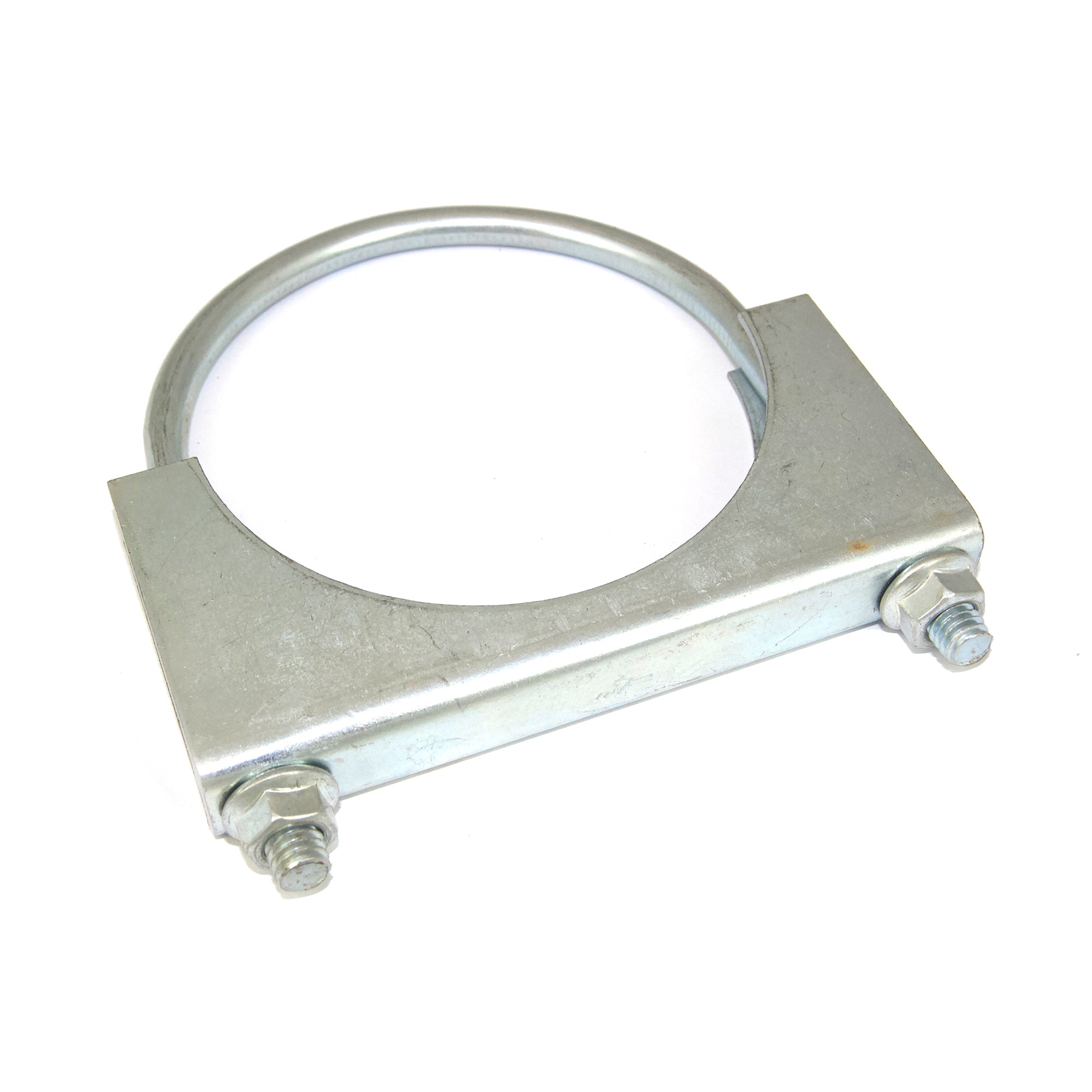 Heavy Duty U-Bolt - ID 100mm (4"), Flat bar, Plated
