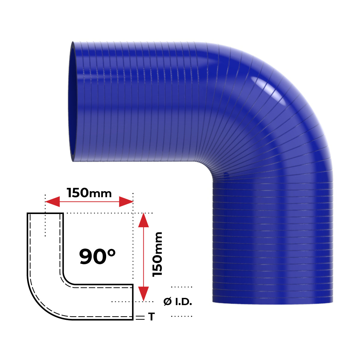 Redback Silicone Hose (3") 90° Bend