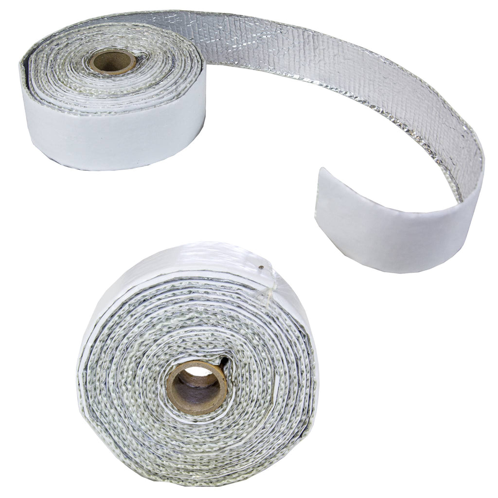 HEAT TAPE GLASS WHITE FOIL 40MM X 2MM X 5M FOIL ONE SIDE ADHESIVE OTHER SIDE