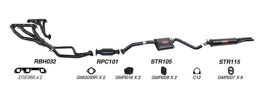 Redback Performance Exhaust System for Holden Commodore (08/1988 - 04/1995), Calais (08/1988 - 04/1995)