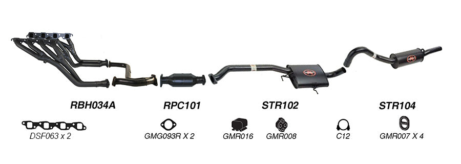 Redback Performance Headers and 2.5" Exhaust System for Holden Commodore VN VP VR V8 Sedan