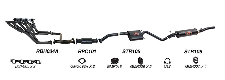 Redback Performance Exhaust System for Holden Commodore (04/1995 - 09/1997), Calais (04/1995 - 09/1997)