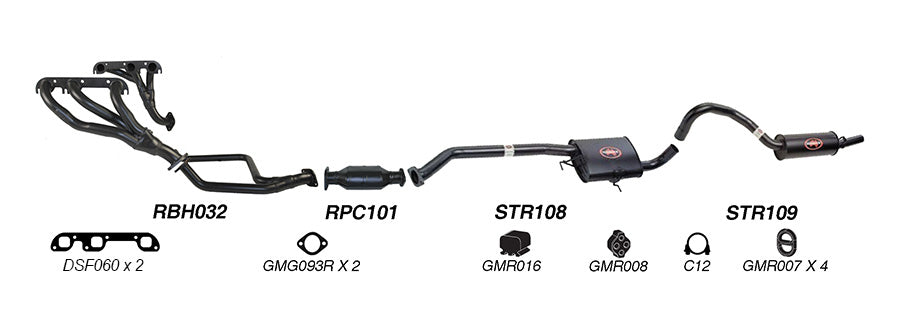 Redback Performance Exhaust System for Holden Calais (01/1988 - 04/1995), Statesman (01/1988 - 04/1995), Commodore (01/1988 - 04/1995), Caprice (01/1988 - 04/1995), Holden Commodore (01/1988 - 03/1991), Holden Commodore (01/1988 - 03/1991)