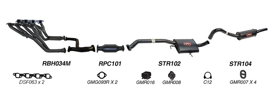 Redback Performance Exhaust System for Holden Calais (08/1988 - 09/1997), Commodore (08/1988 - 09/1997), Holden Commodore (08/1988 - 10/1991)