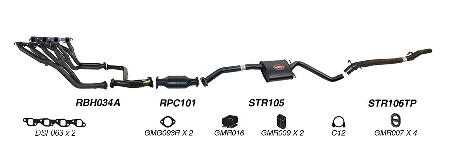 Redback Performance Exhaust System for Holden Commodore (09/1991 - 09/1997), Calais (09/1991 - 09/1997), Holden Commodore (03/1990 - 06/1999), Caprice (03/1990 - 06/1999), Calais (03/1990 - 06/1999), Statesman (03/1990 - 06/1999)