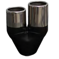 Redback Twin Exhaust Tip 2.25" Inlet Twin 2.5" Outlet Rolled In Staggered