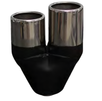 Redback Twin Exhaust Tip 2.25" Inlet Twin 2.5" Outlet Rolled In Staggered