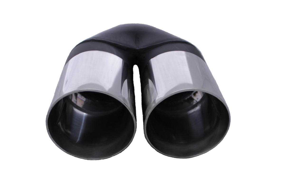 Dual 3.5" Stainless Steel Exhaust Tip Straight Cut Double wall