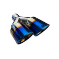 Dual 3.5" Y Piece Exhaust Tip Left Hand Titanium Blue Finish