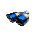 Dual 3.5" Y Piece Exhaust Tip Right Hand Titanium Blue Finish