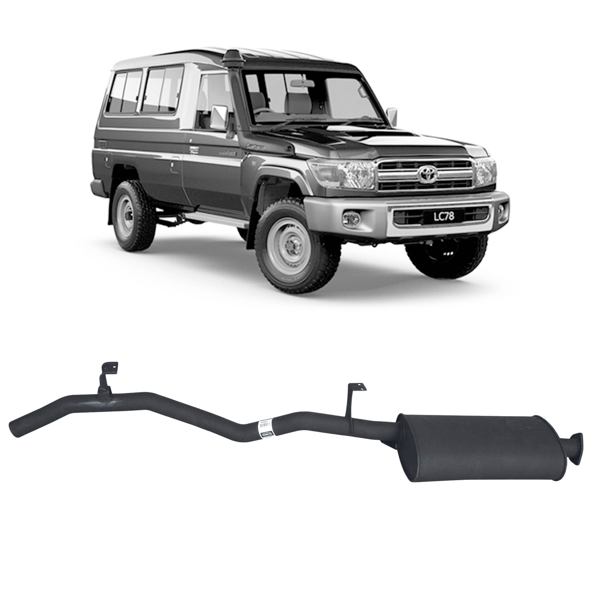 Redback 2.5" Exhaust for 79 Series Exhaust 1HZ with Muffler