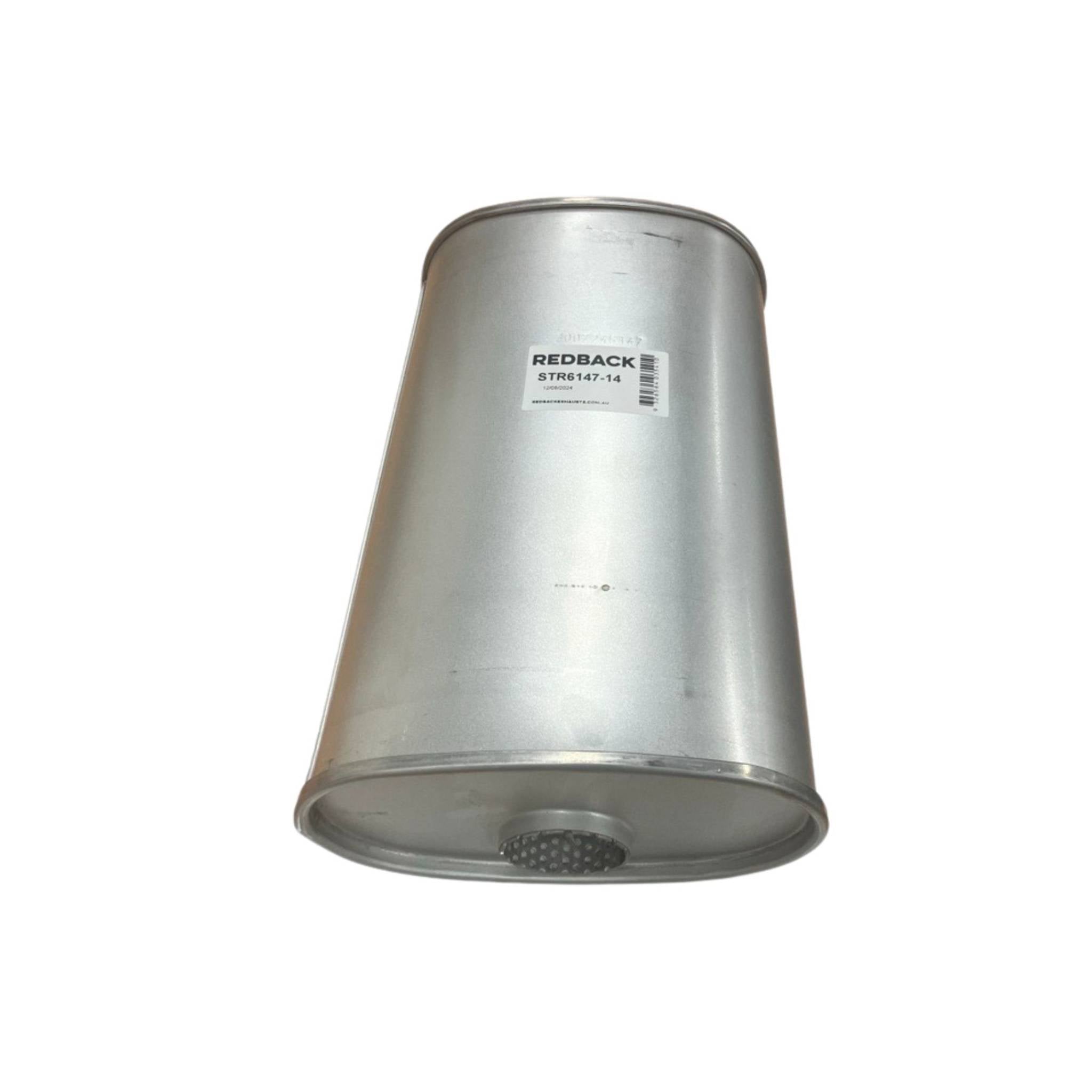 Redback 2" Megaflow muffler - 8x5" Oval, 14" Long, Centre/Centre