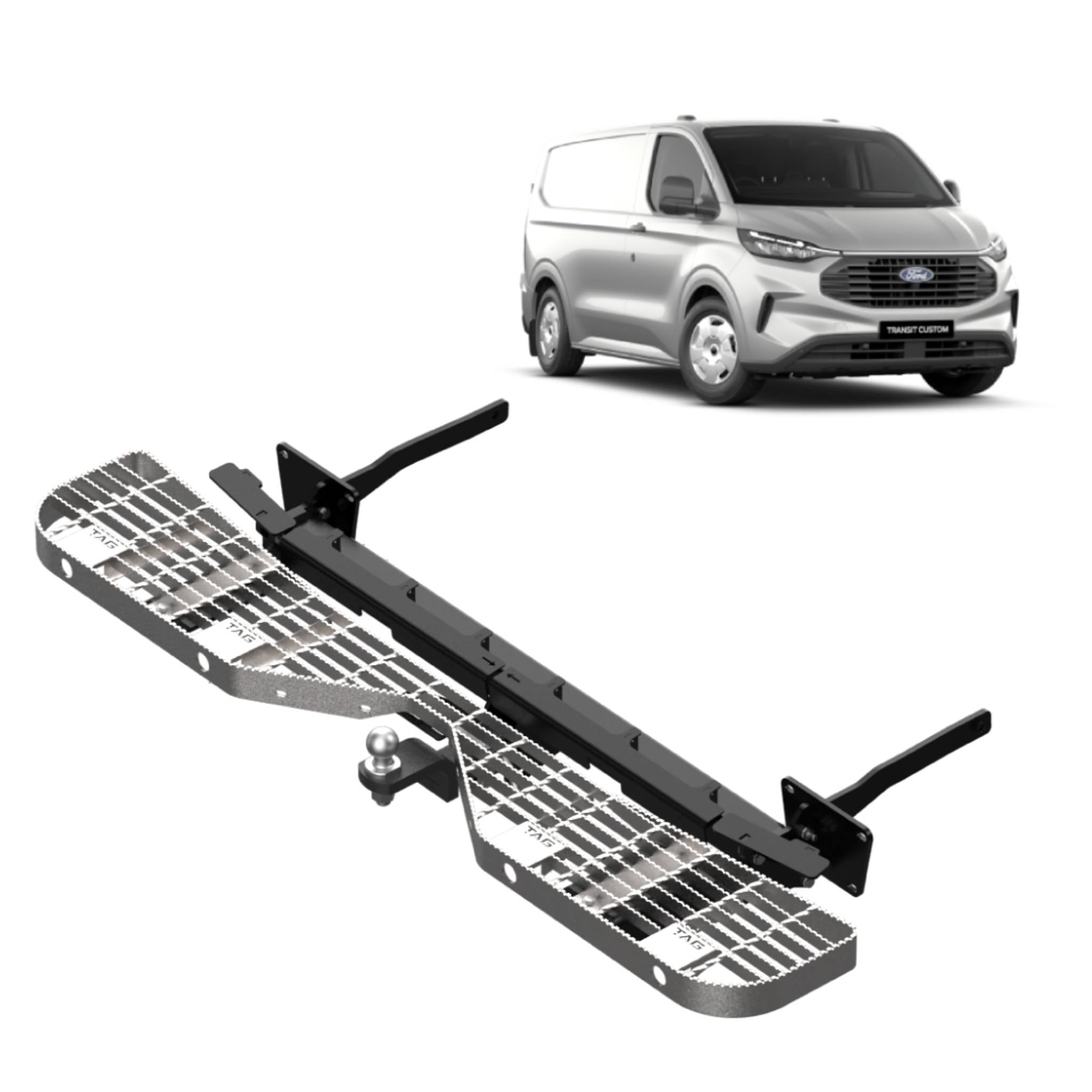 TAG Rear Step, Towbar & Wiring For Ford Transit Custom AV Series (07/2023 - on), Tourneo (05/2024 - on), Volkswagen Transporter (07/2024 - on)