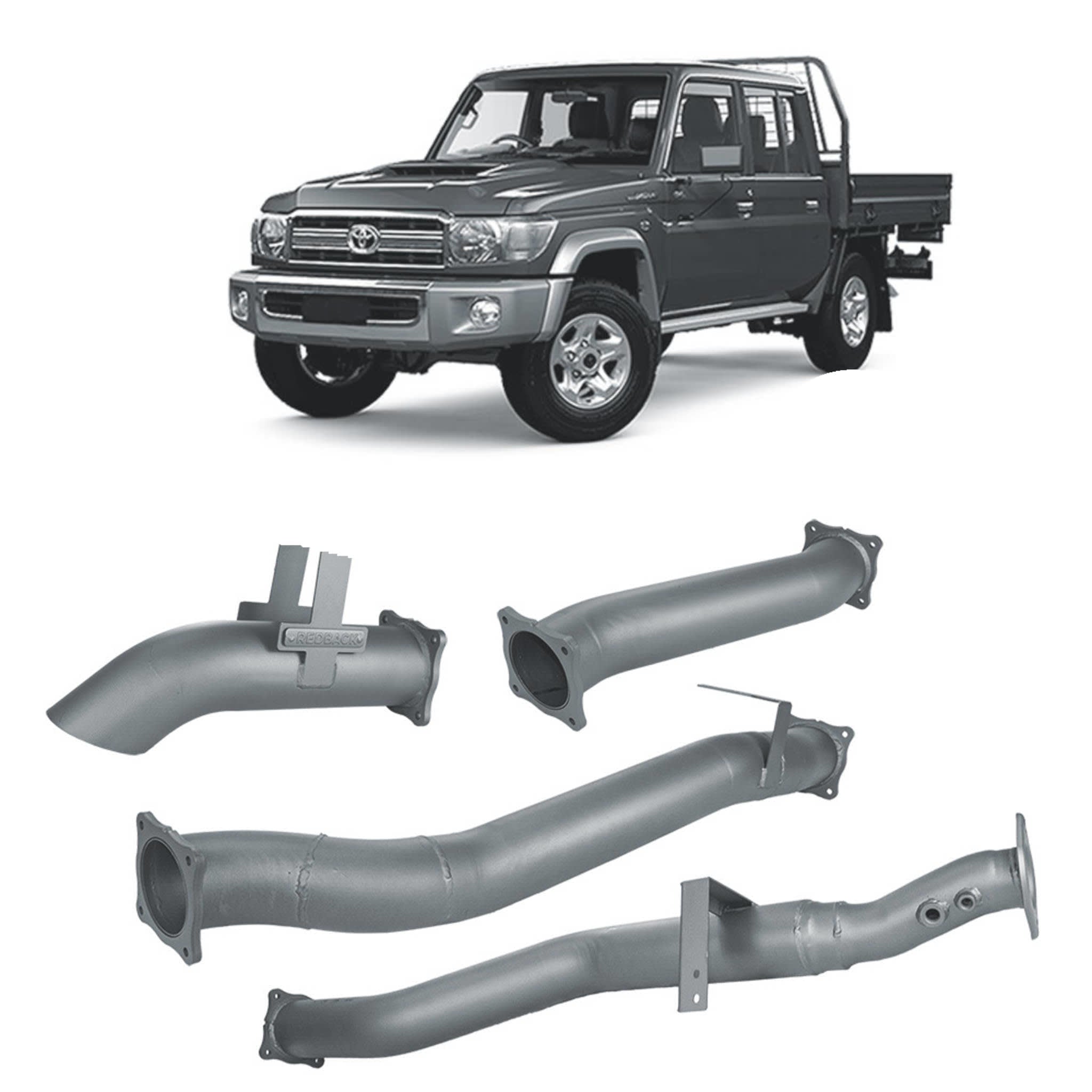 Redback Extreme Duty 4" DPF Back Exhaust for Toyota Landcruiser 79 Series Dual Cab