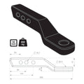 TAG 2" Drop Forged Tow Ball Mount - 222mm Long, 50mm Square Hitch