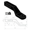 TAG 4" Drop Forged Tow Ball Mount - 241mm Long, 50mm Square Hitch