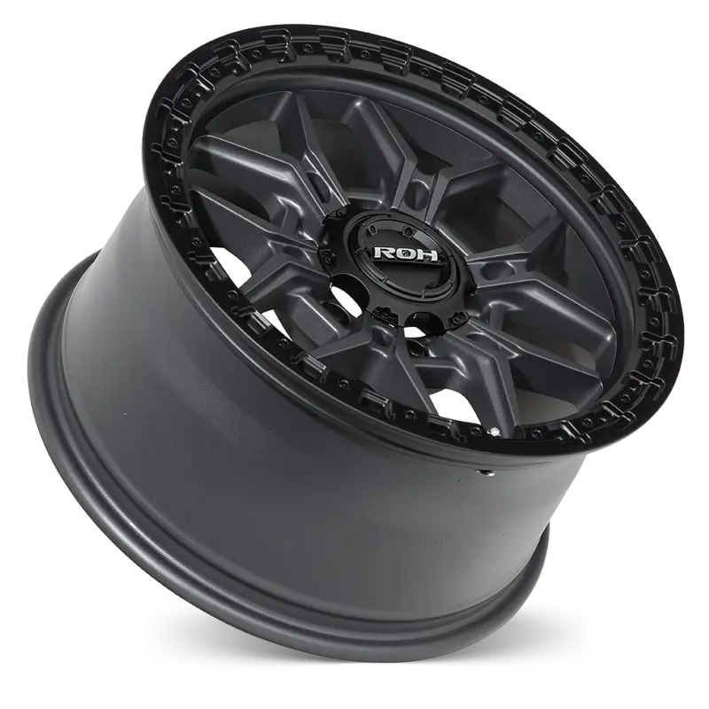 ROH Axe Graphite Centre Black Lip Wheels, Set of 4