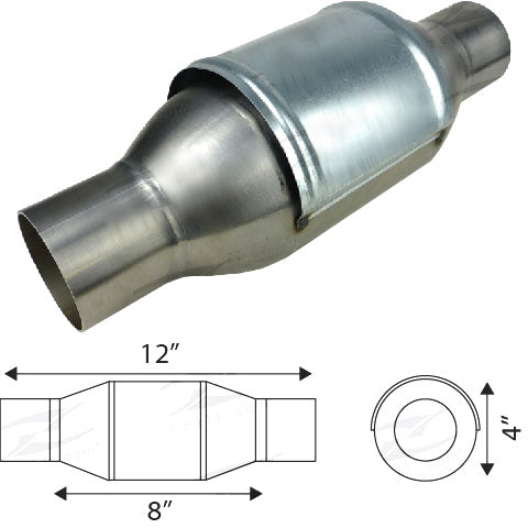 Redback 2" Universal 400 Cell Catalytic Converter (Euro II) - Small Body Round