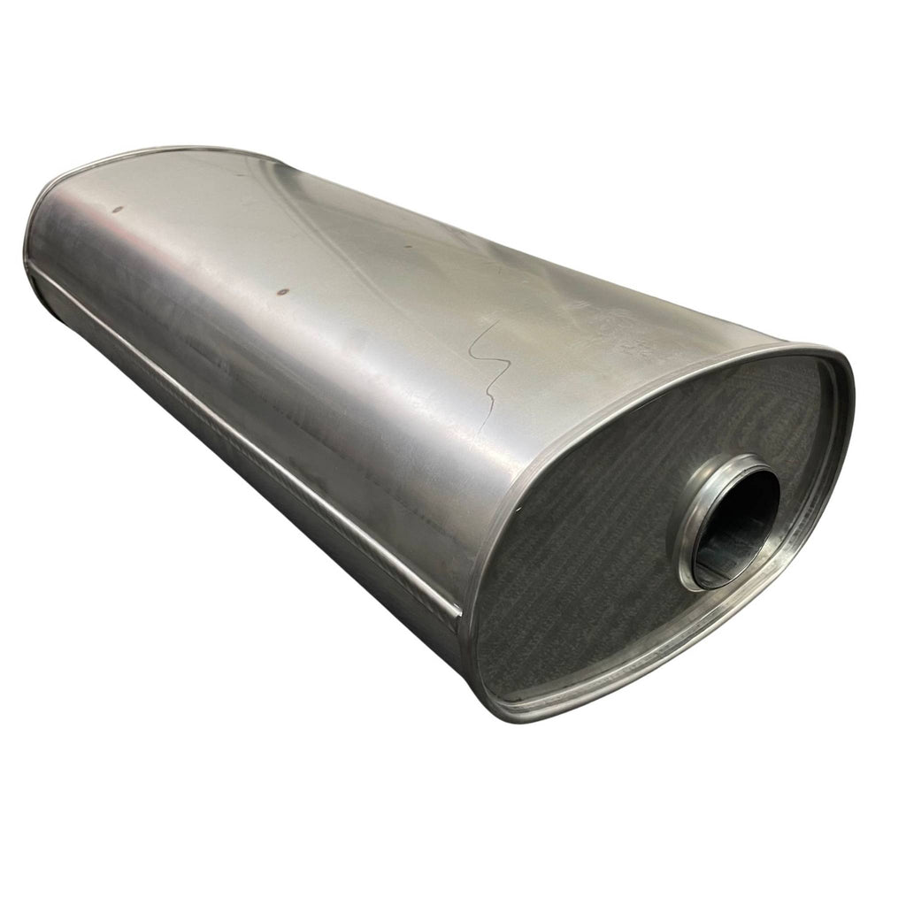 Anti Drone Straight Through Performance Muffler - 3" Pipe, 28" Long 12" X 8" Oval