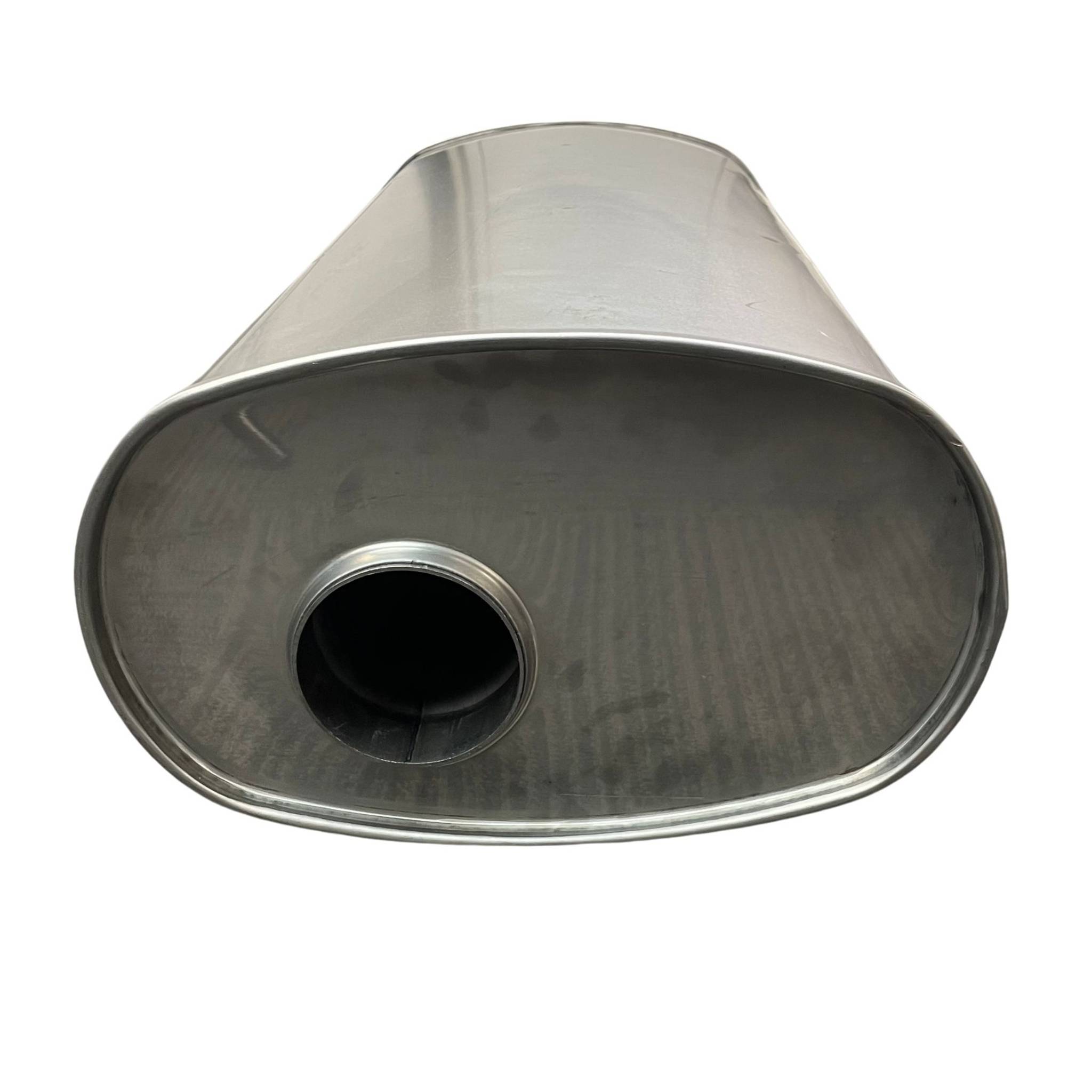 Anti Drone Straight Through Performance Muffler - 3" Pipe, 28" Long 12" X 8" Oval