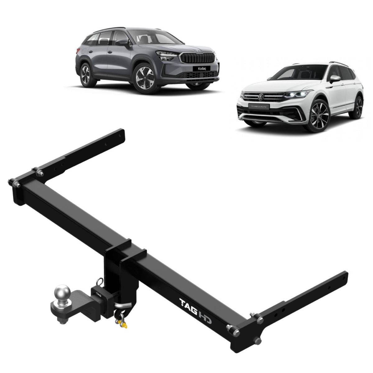 TAG Heavy Duty Towbar & Universal Wiring For Volkswagen Tiguan (05/2016 - 10/2024), Skoda Kodiaq (10/2016 - on)
