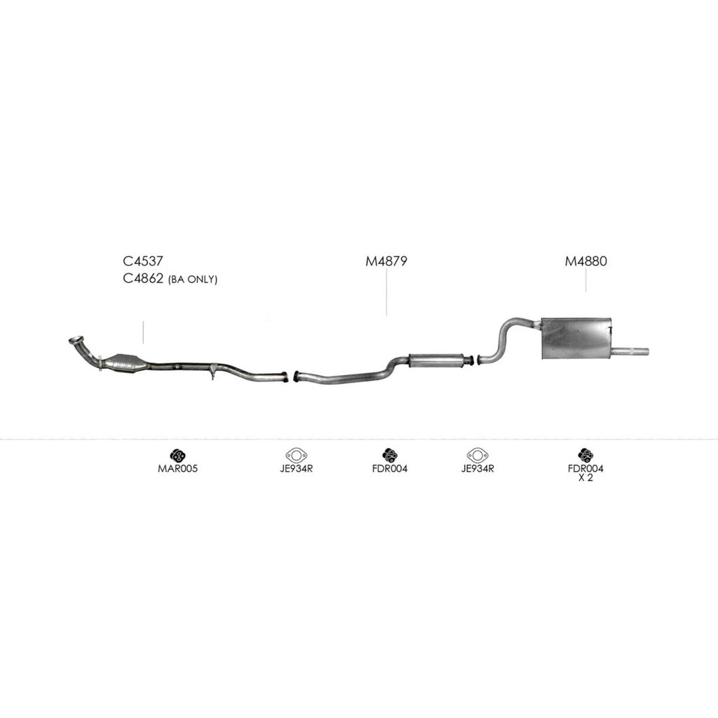 Redback Standard Rear Muffler for Ford Falcon BA BF Ute Dedicated LPG (10/2002 - 04/2008)