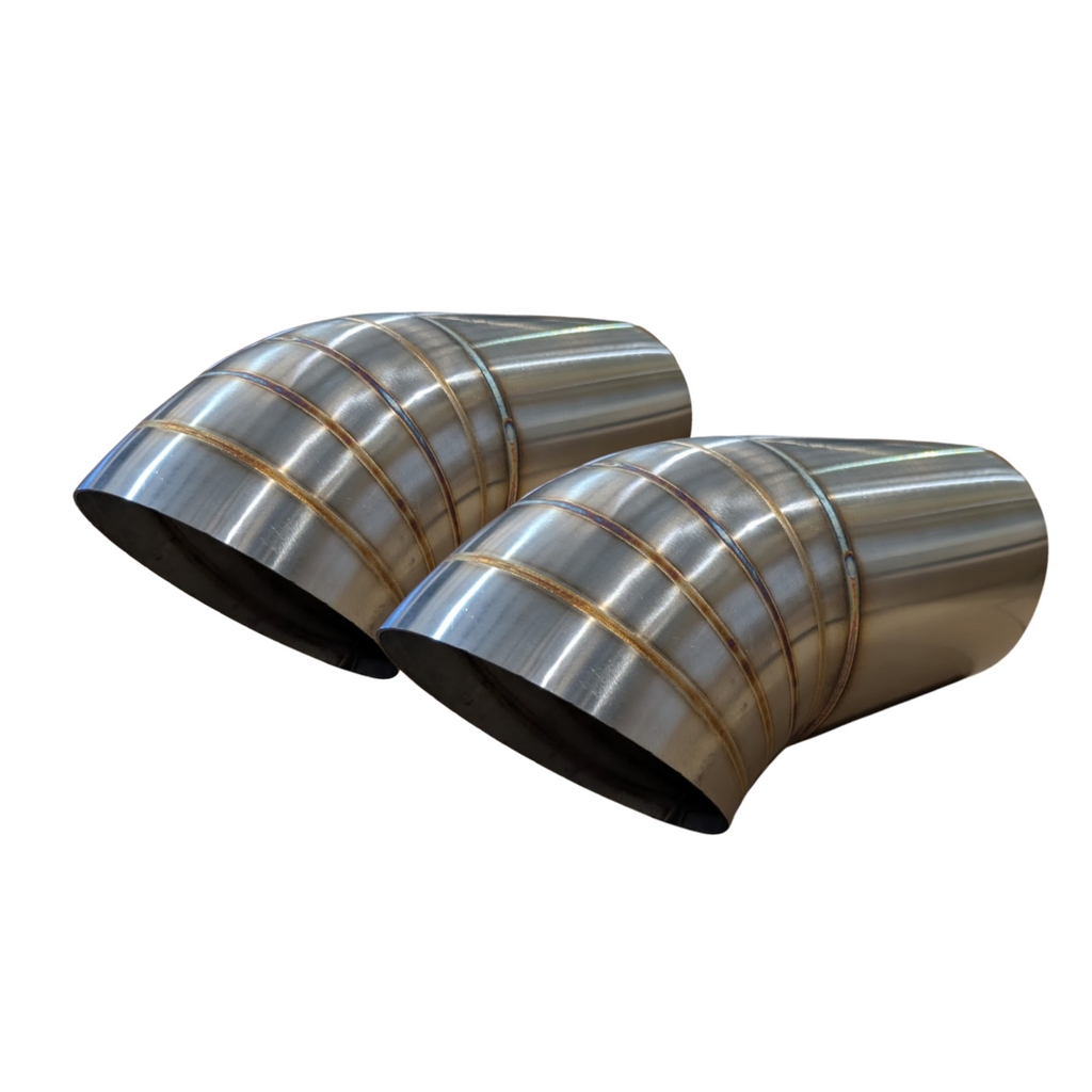 Redback Exhaust 3" 3.5" & 4" Pie Cut Dump Tip – TIG Welded Lobster Style