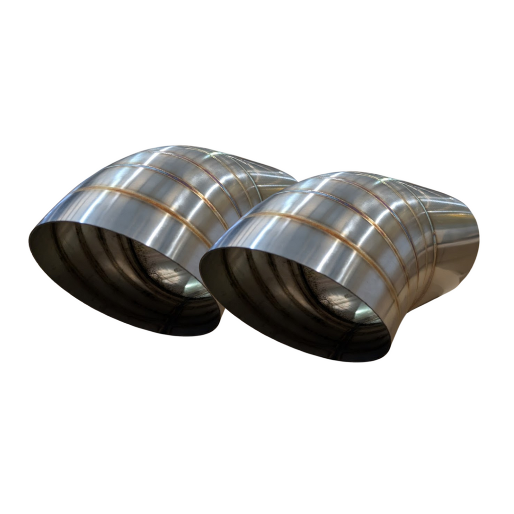 Redback Exhaust 3" 3.5" & 4" Pie Cut Dump Tip – TIG Welded Lobster Style