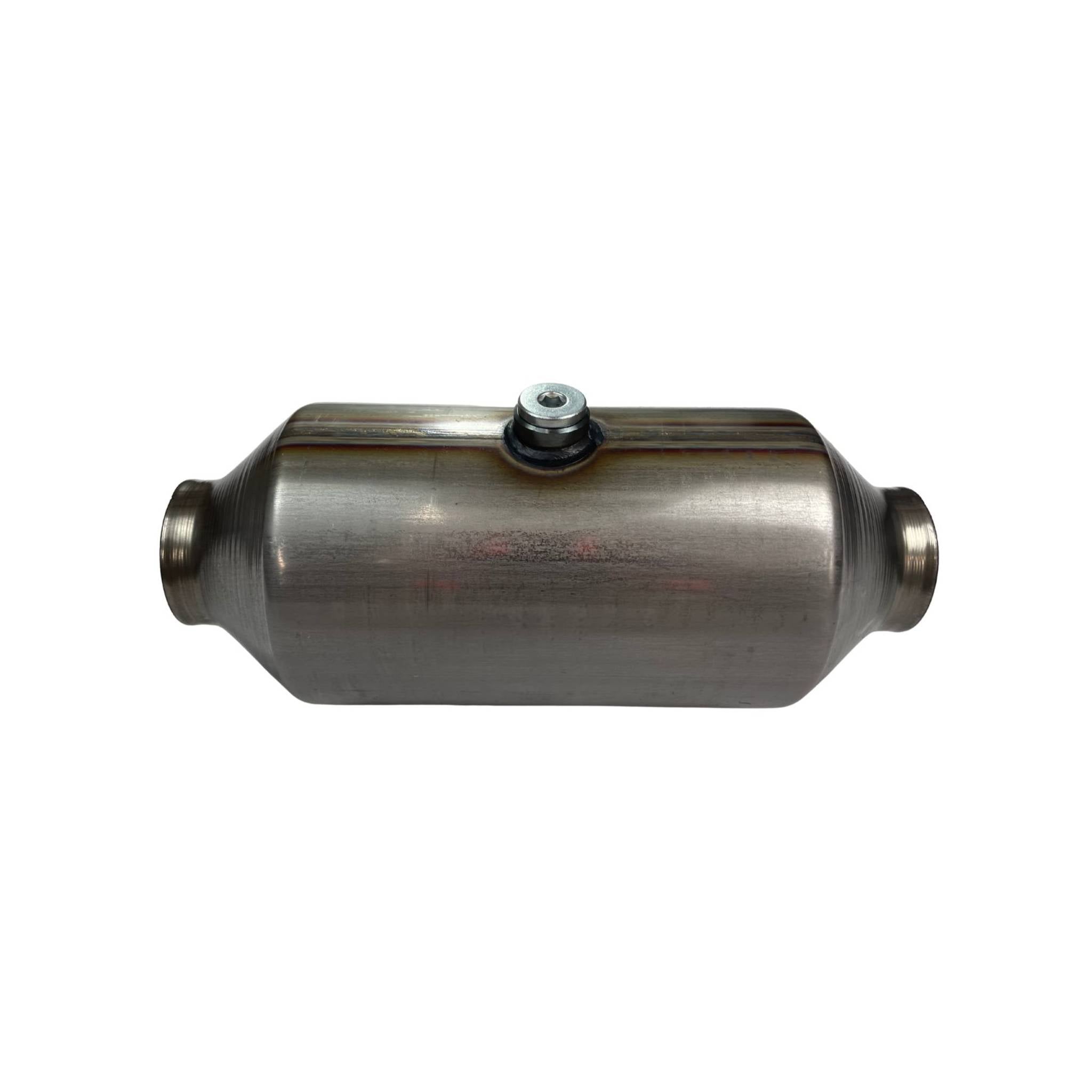 Euro 6 2.25" inlet 5" Round Catalytic Converter Stainless Steel with Centre O2 Sensor