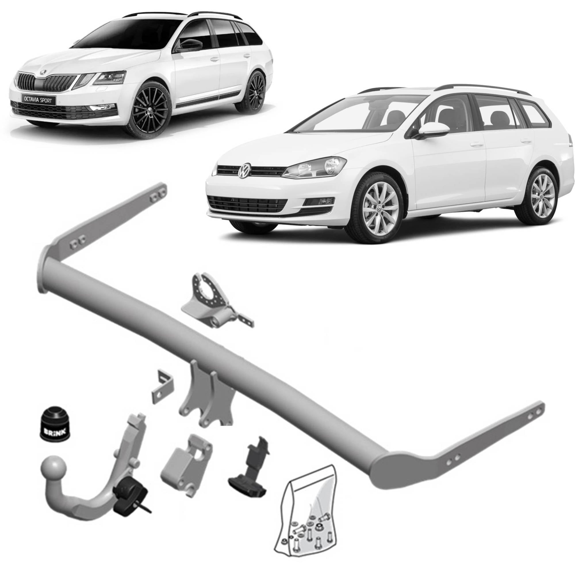 Brink Towbar for Volkswagen Golf (07/2009 - on), Volkswagen Golf Alltrack (12/2014 - 12/2020), Skoda Octavia (01/2021 - on), Skoda Octavia (06/2020 - on), Volkswagen Golf (04/2013 - 12/2020), Skoda Octavia (11/2012 - 03/2020)