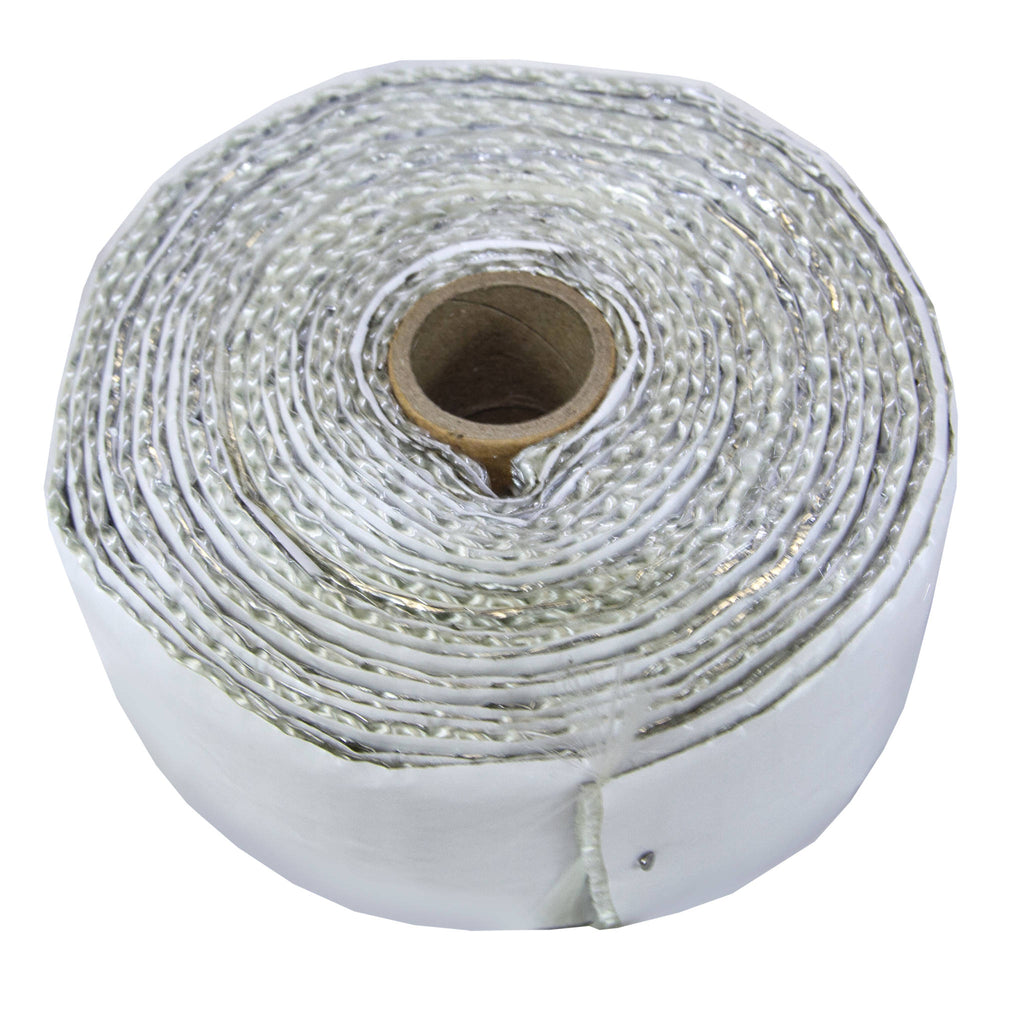 HEAT TAPE GLASS WHITE FOIL 40MM X 2MM X 5M FOIL ONE SIDE ADHESIVE OTHER SIDE