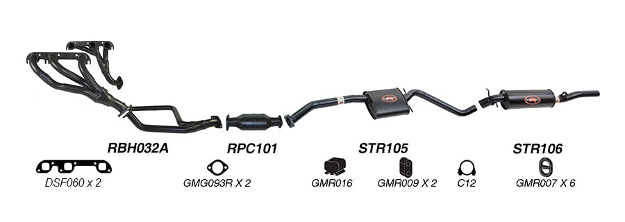 Redback Performance Exhaust System for Holden Calais (10/1991 - 04/1995), Commodore (10/1991 - 04/1995)
