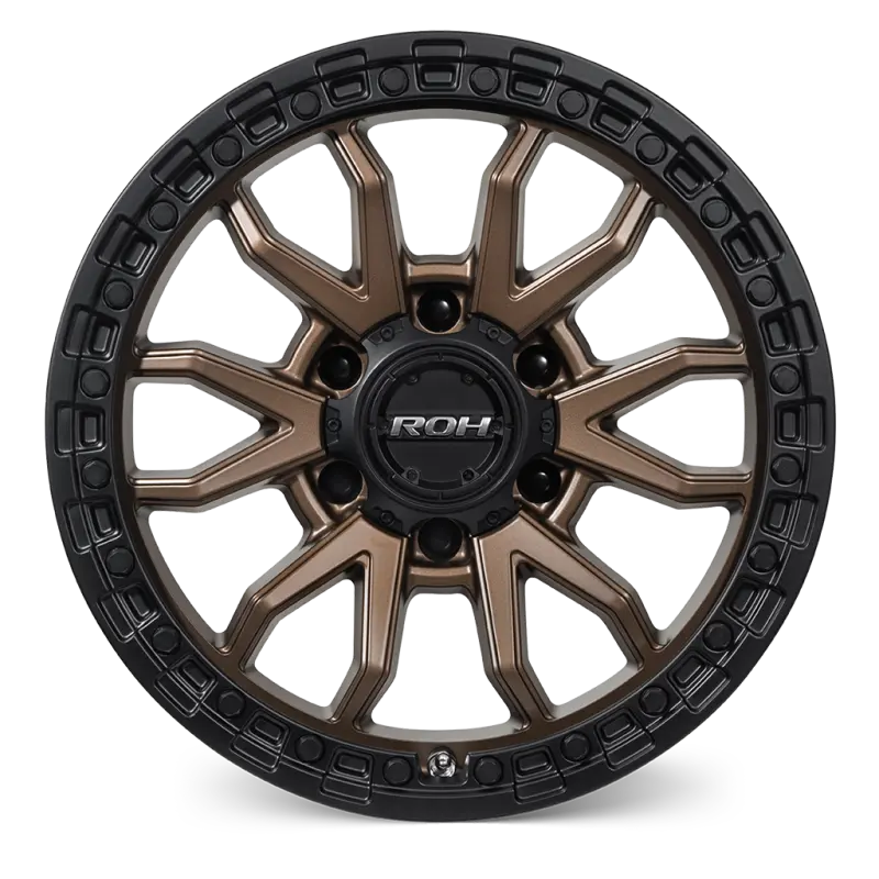 ROH Raid Bronze Centre Black Lip Wheels, Set of 4