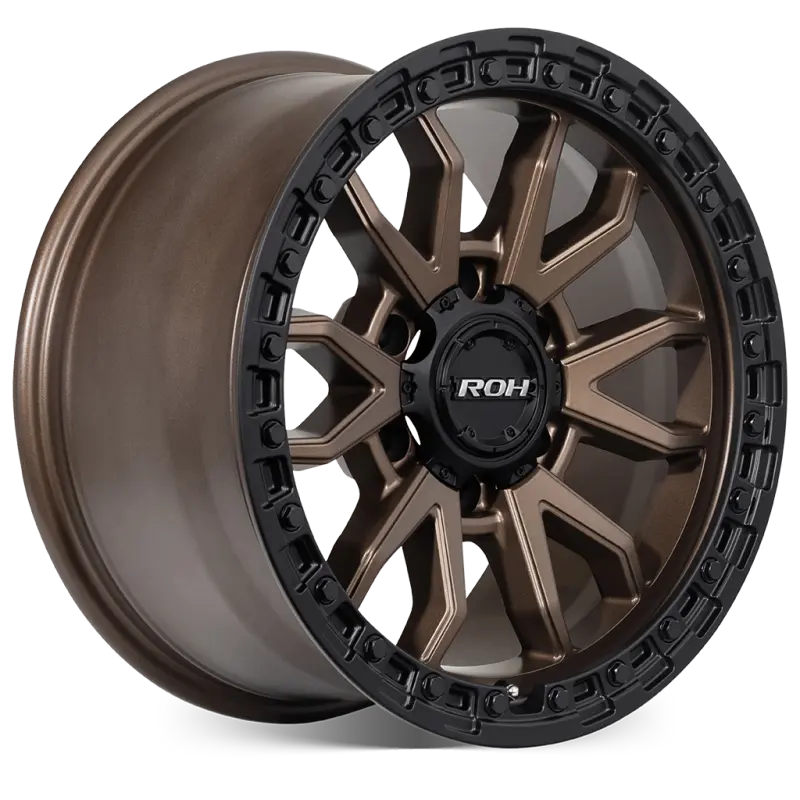 ROH Raid Bronze Centre Black Lip Wheels, Set of 4