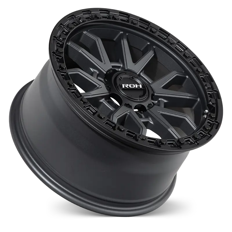 ROH Raid Graphite Centre Black Lip 6x139.7 Wheels, Set of 4
