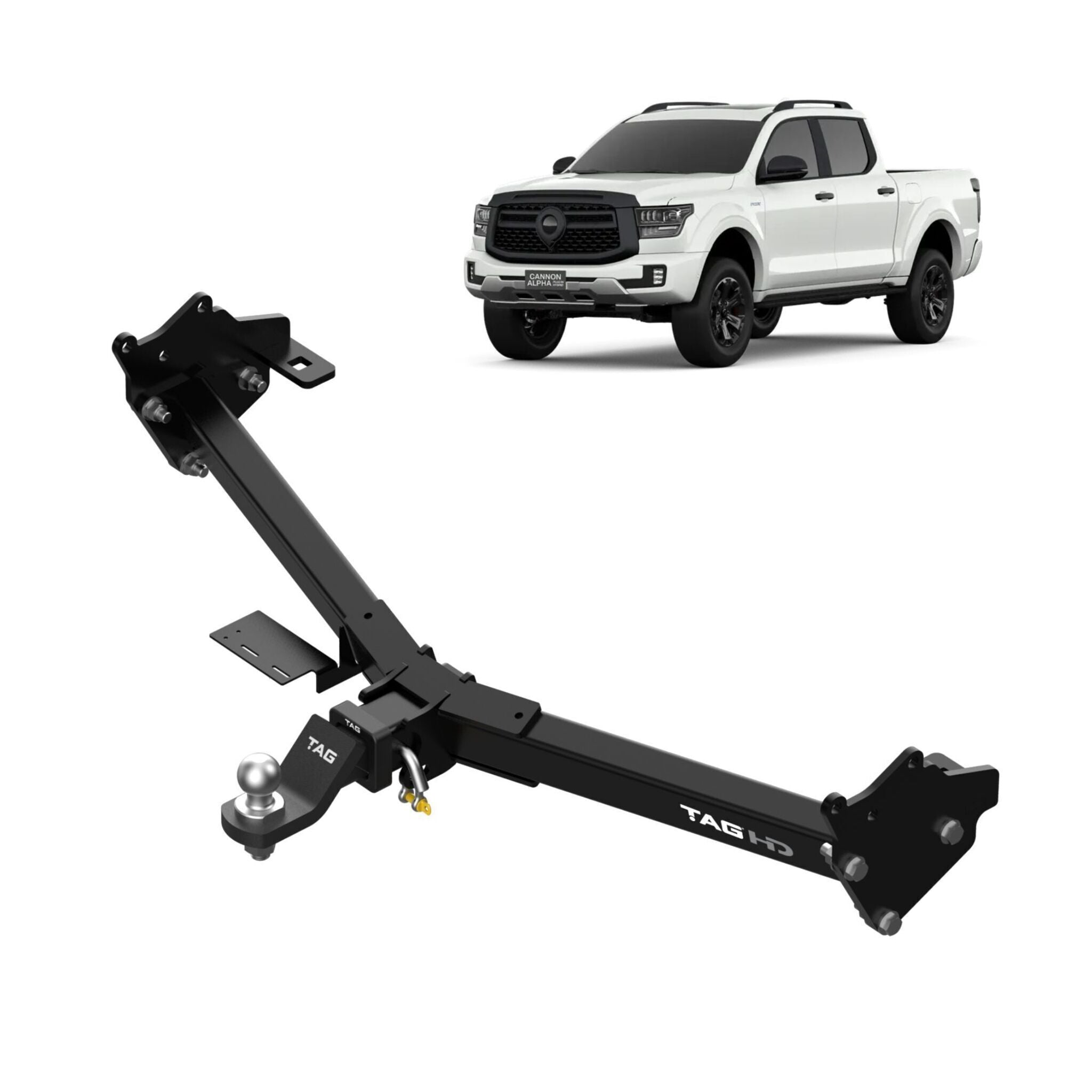TAG Heavy Duty Towbar & Universal Wiring Kit for GWM Cannon Alpha PHEV Ute (07/2025 - On), Tow Mode: No