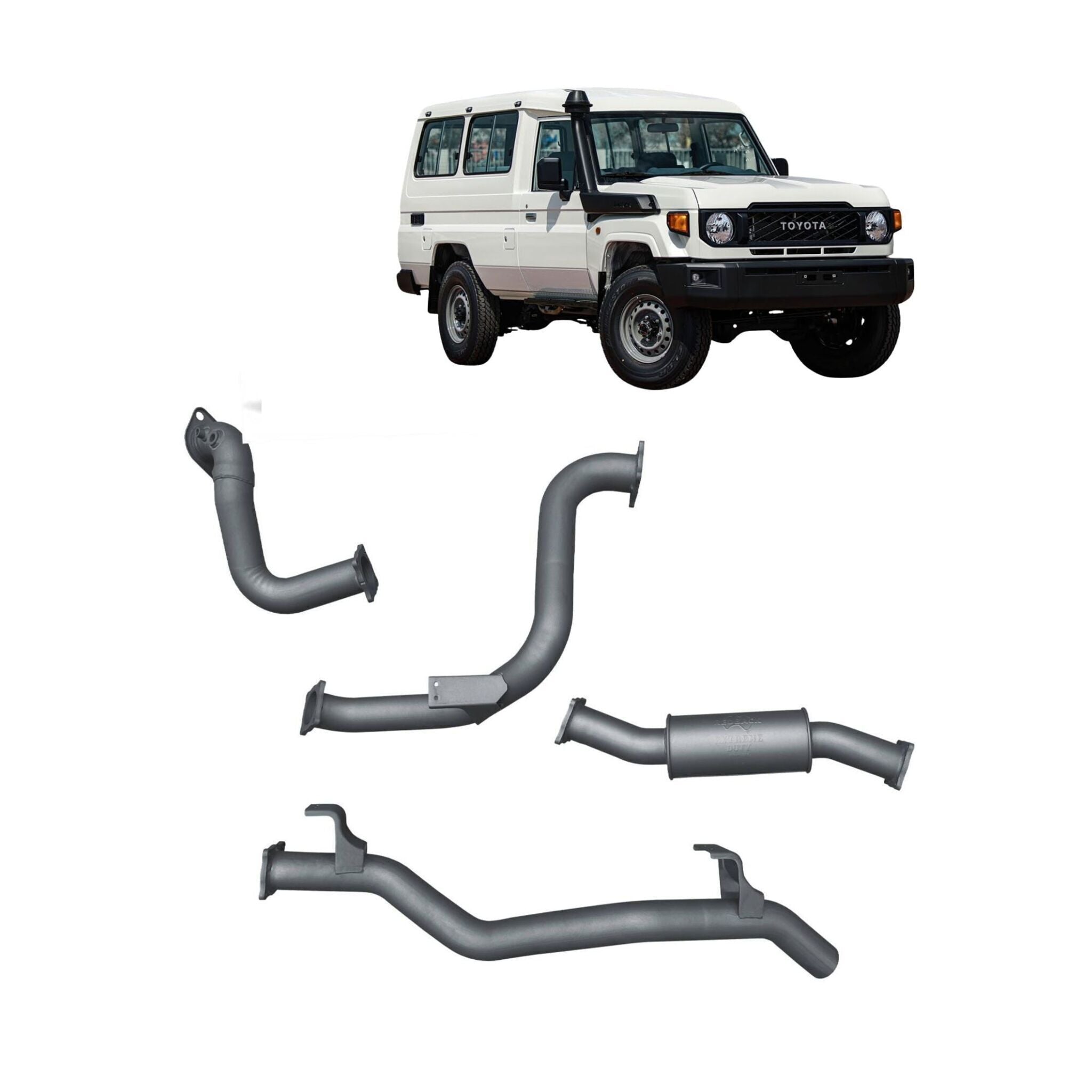 Redback Extreme Duty Exhaust for Toyota Landcruiser 78 Series Troop Carrier (11/2016 - on)